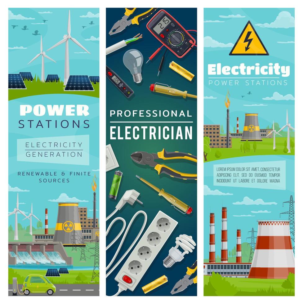 Electricity power plants of nuclear and eco energy vector