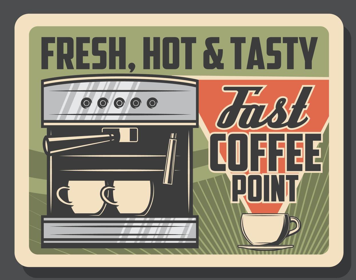 Coffee machine, cafe and coffeeshop espresso vector