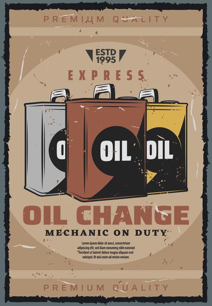 Car oil change, auto garage station service vector