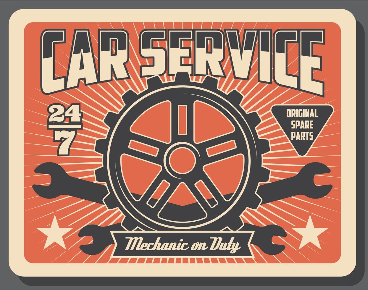 Car auto parts, mechanic service vector