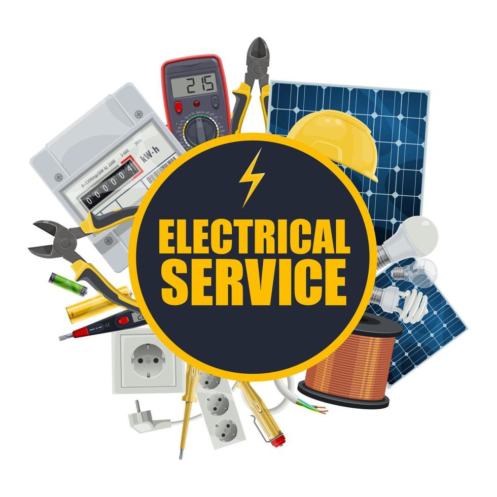 equipo de electricidad, servicio eléctrico, vector