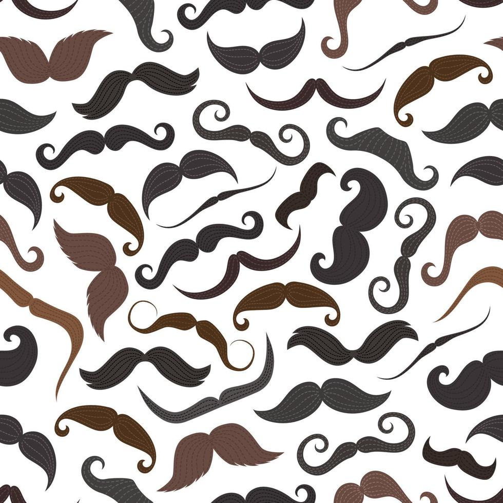 Mustaches retro seamless pattern, vector