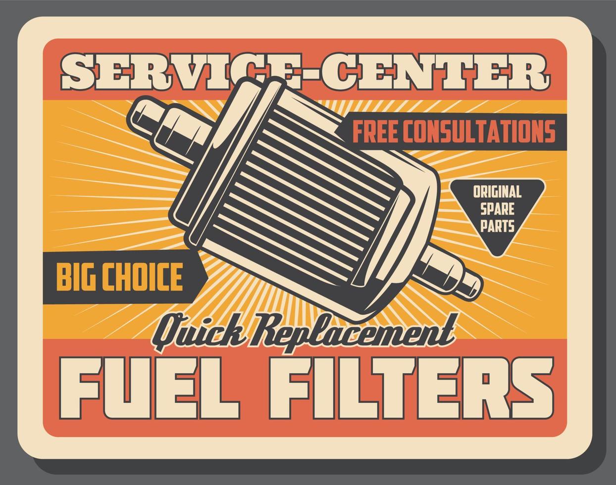 Car repair service with fuel filter vector