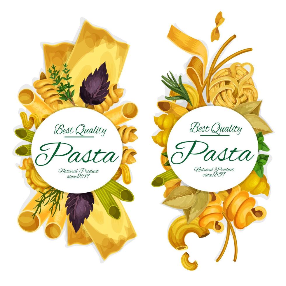 Italian pasta pund banners, vector