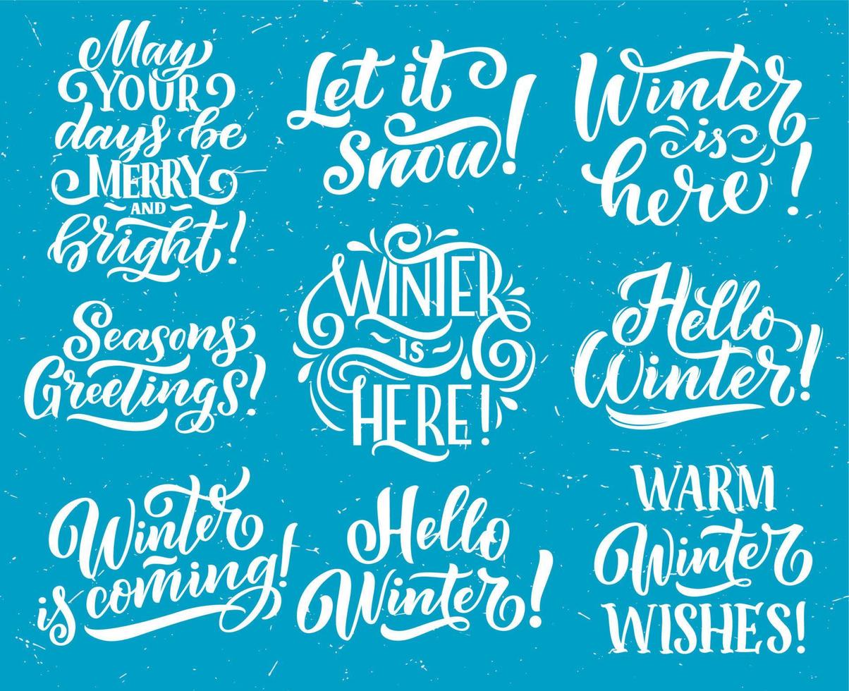 Winter seasonal holiday quote lettering vector