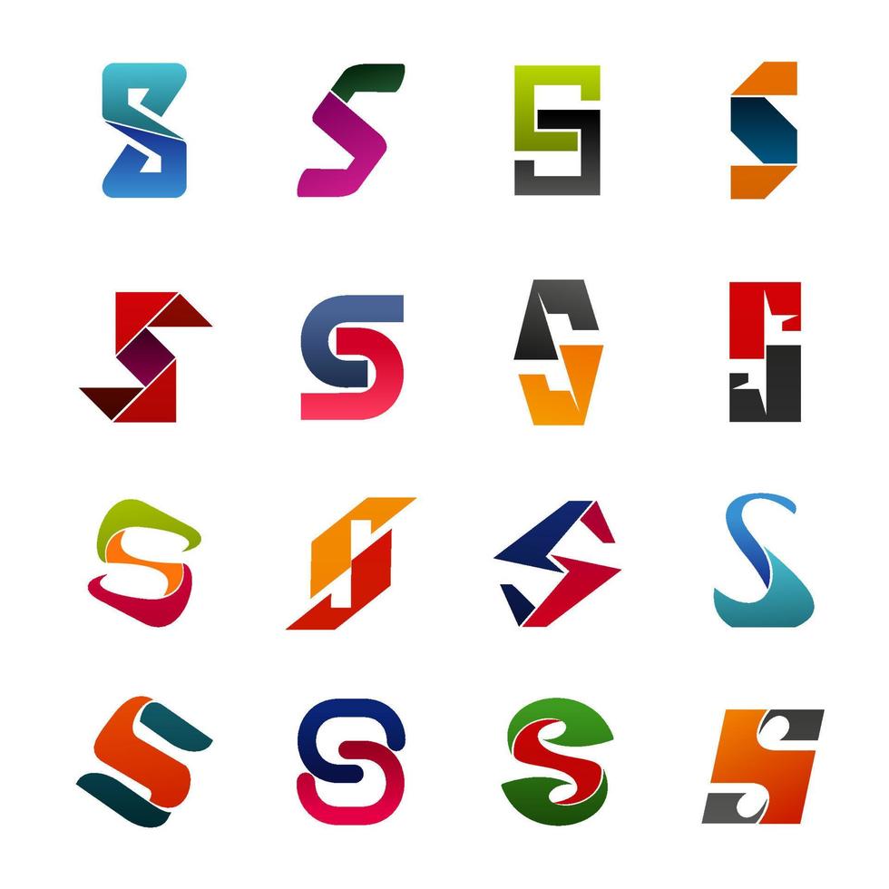 Letter s icons for business with abstract design vector