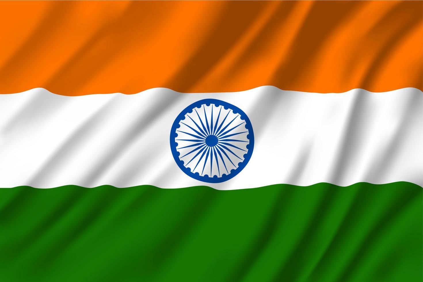 bandera tricolor nacional india, vector 3d