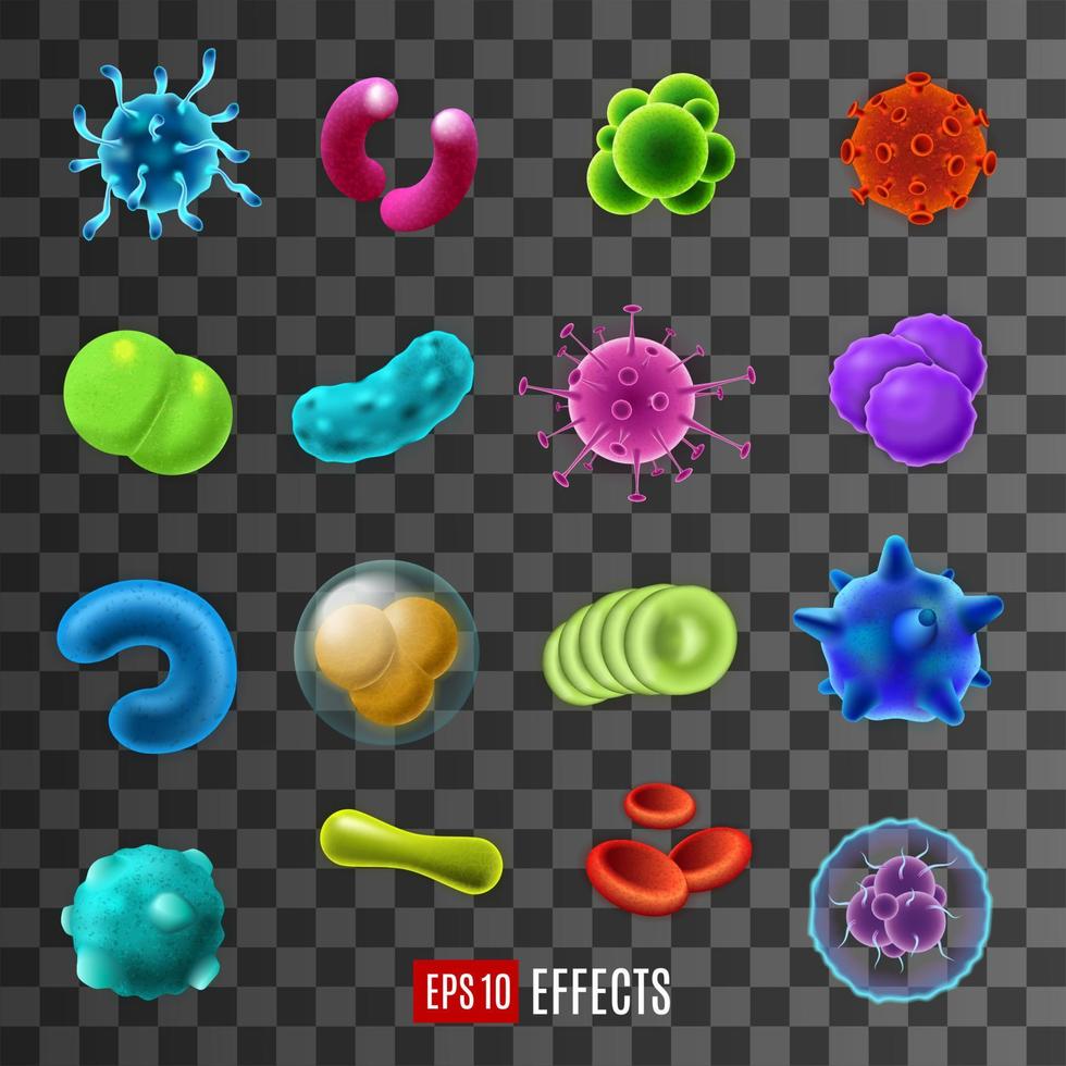 Viruses, bacteria, infection and germs in vector