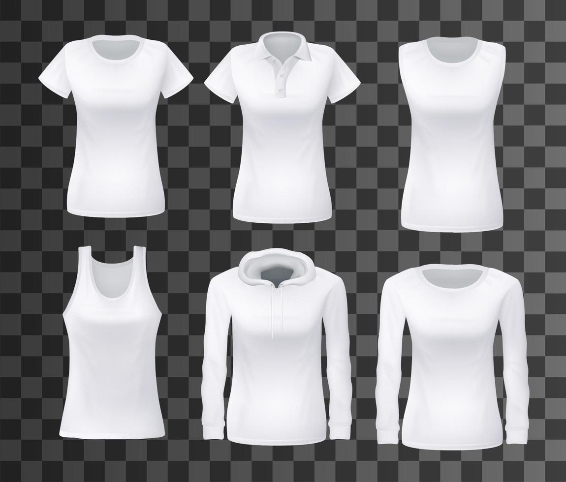 vector de maqueta de camisa femenina o ropa superior aislado