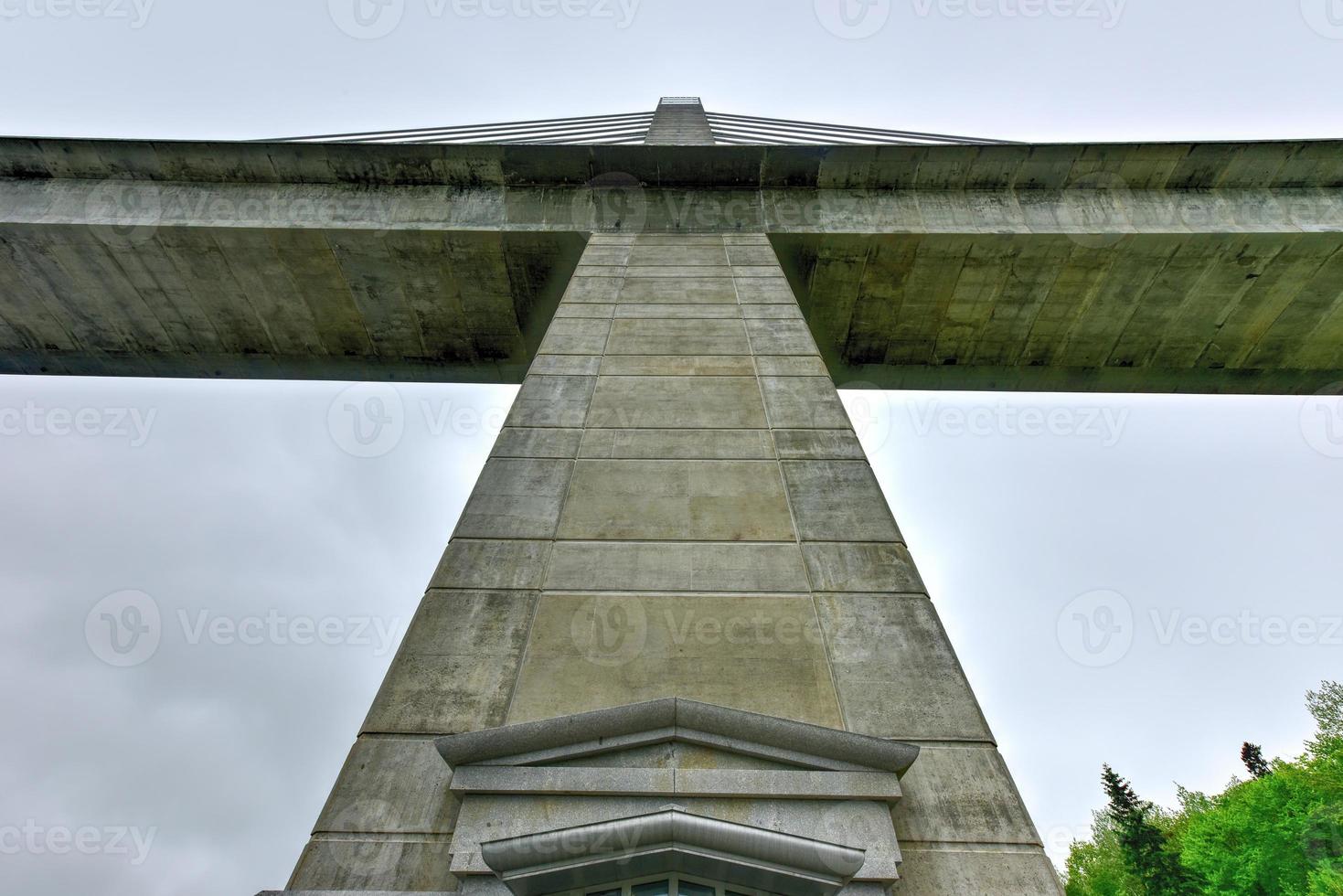 The Penobscot Narrows Bridge is a 2,120 feet long cable-stayed bridge over the Penobscot River in Maine. photo