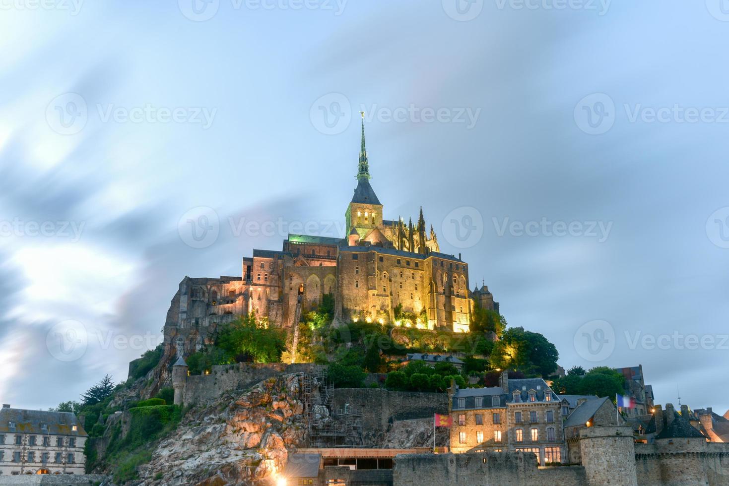 Beautiful Mont Saint-Michel cathedral on the island, Normandy, Northern France, Europe. photo