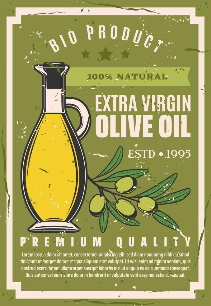 Natural olive cooking oil in pitcher vector