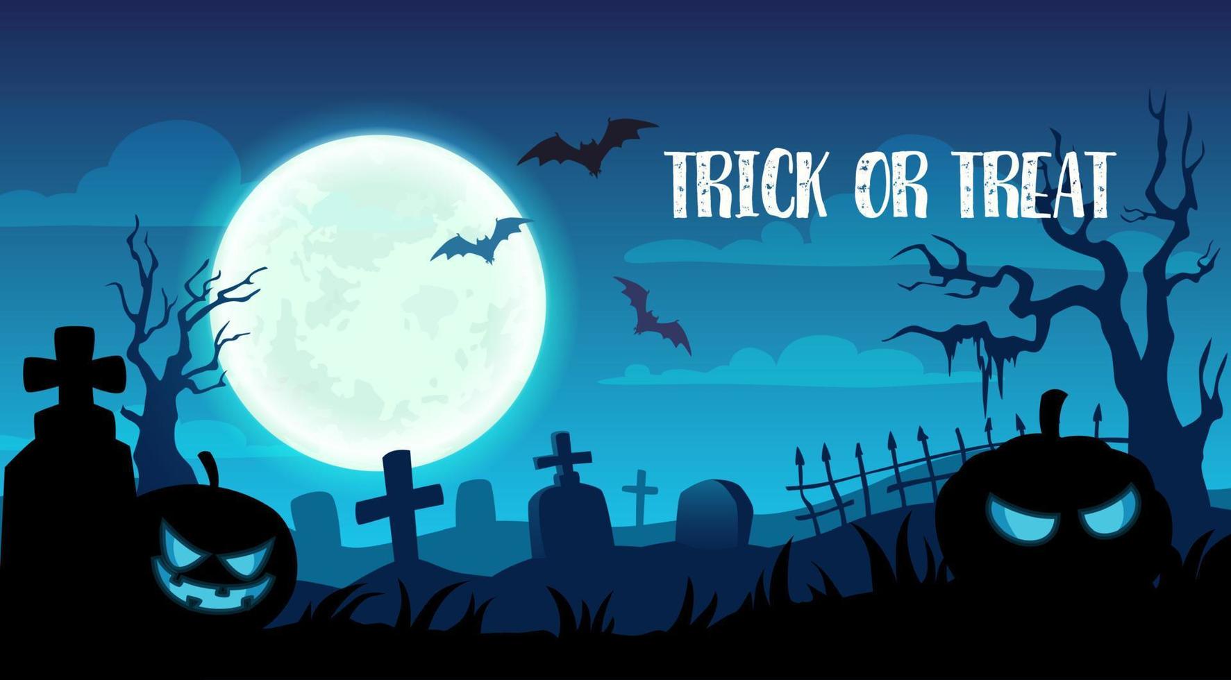 Halloween holiday trick or treat cemetery design vector