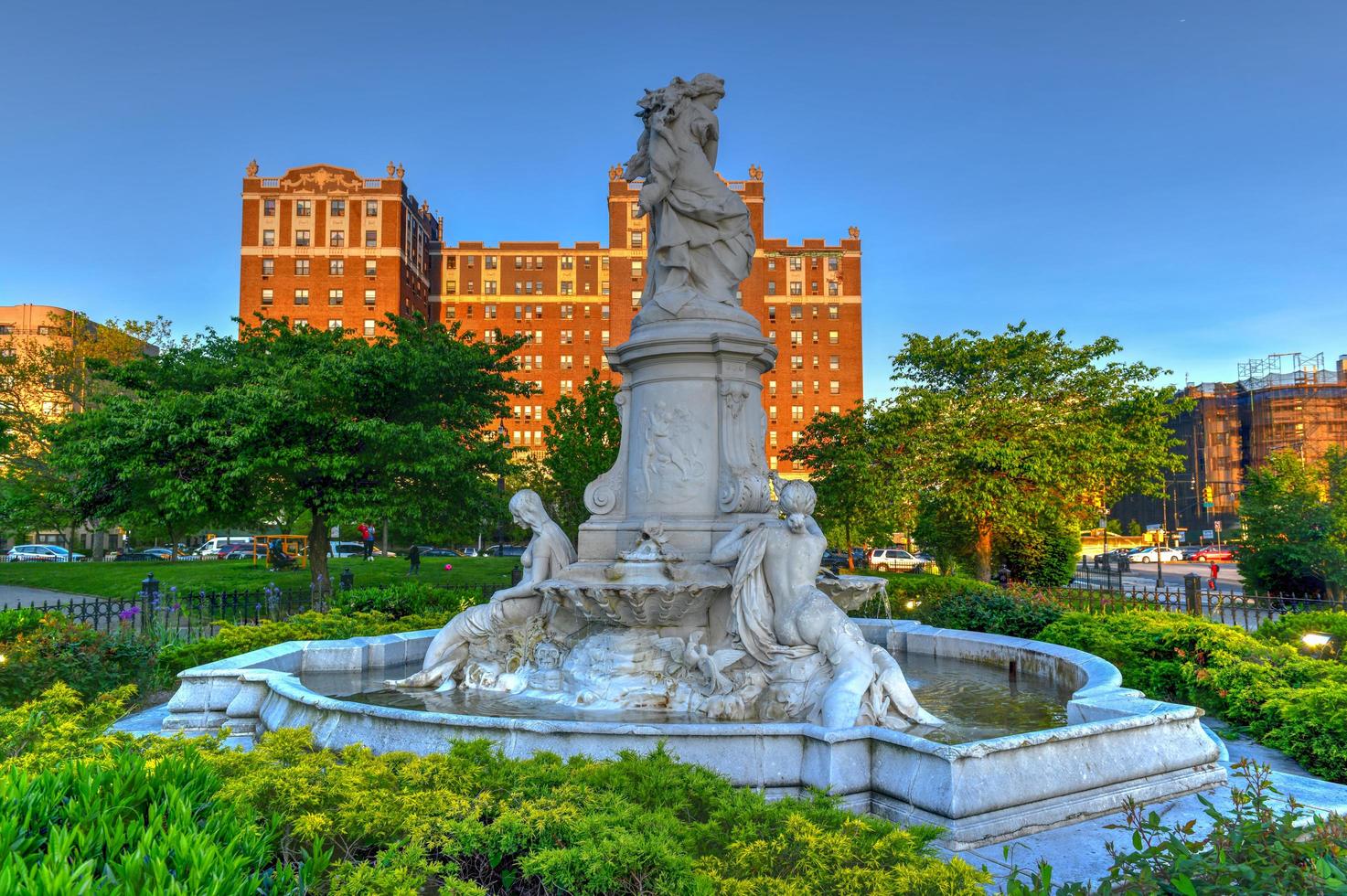New York City - May 18, 2019 -  Heinrich Heine Fountain also known as Lorelei Fountain in Bronx, New York City. It is dedicated to the memory of the German poet and writer Heinrich Heine. photo