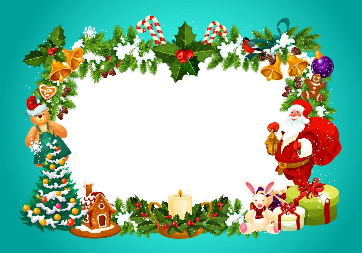 Christmas frame with blank space for greeting sign vector