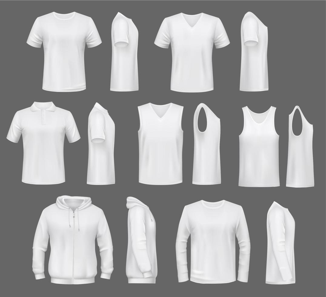 T-shirt and windcheater, polo hoodie, male clothes vector