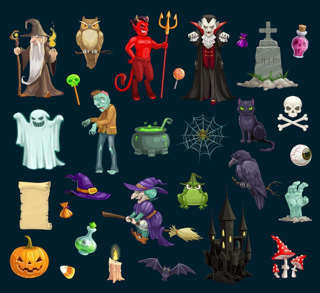personajes malvados de vacaciones de halloween, vector 16165188 Vector en Vecteezy personajes malvados de vacaciones de halloween, vector 16165188 Vector en Vecteezy