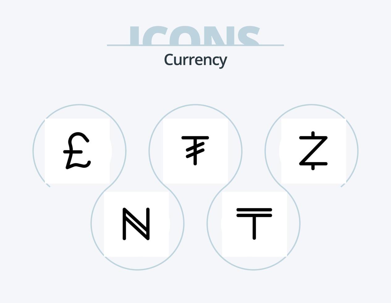 Currency Line Icon Pack 5 Icon Design. . sign. try. money. ruble vector