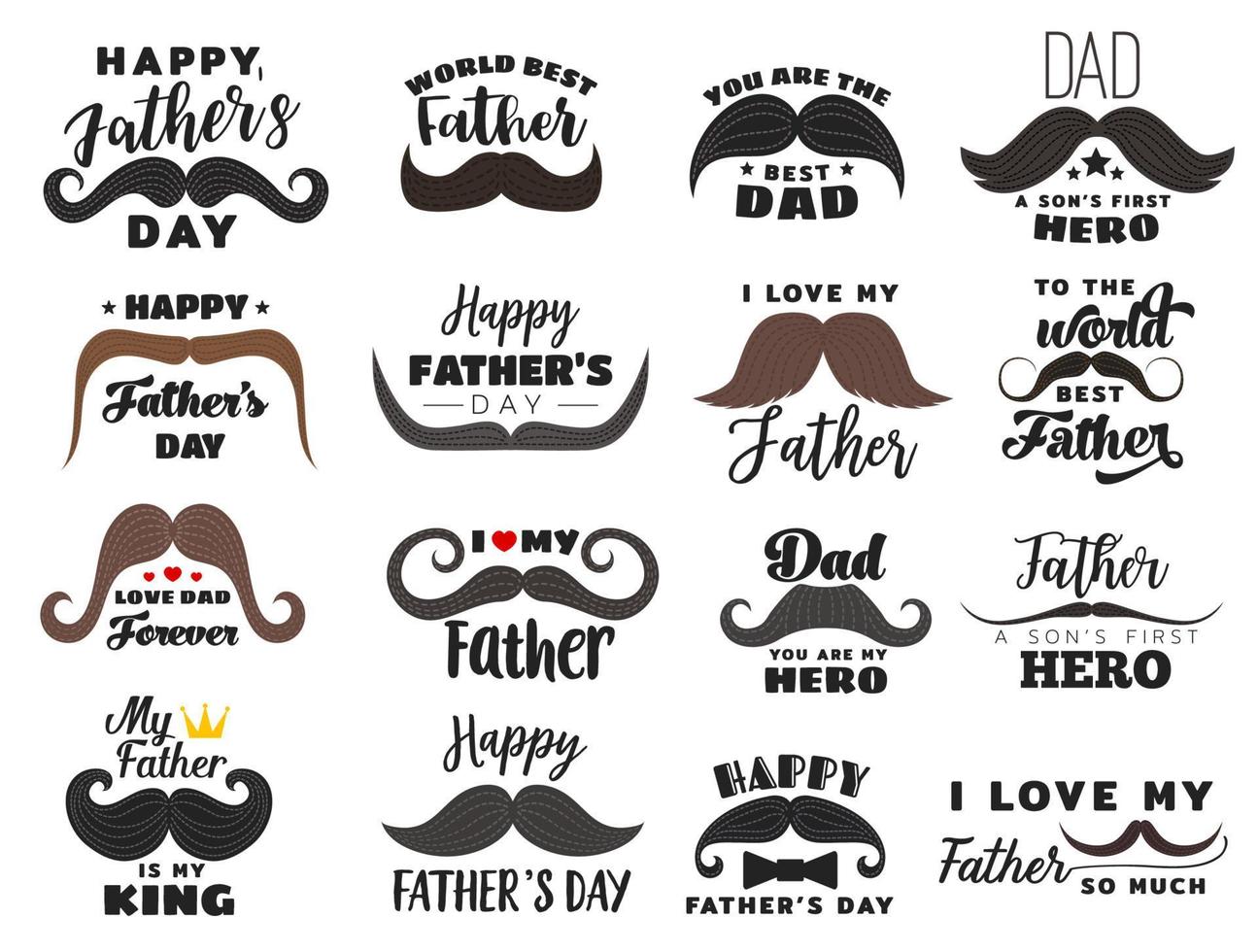 Holiday icons, Fathers day celebration vector