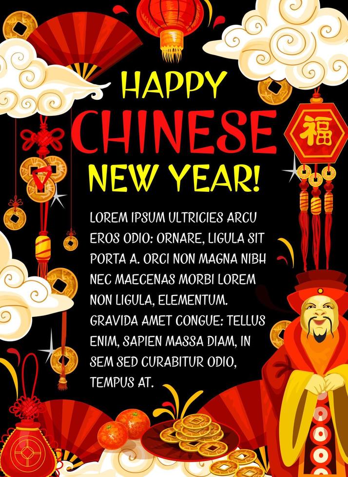 Chinese New Year and lunar calendar holiday banner vector