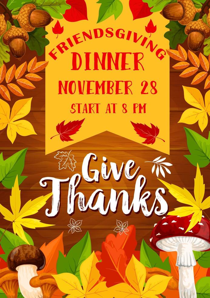 Holiday potluck dinner poster, vector