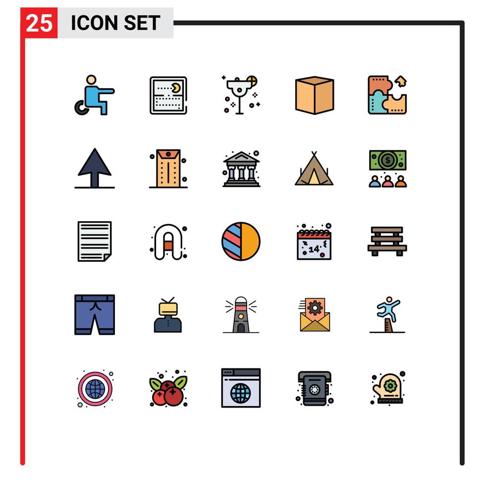 25 Creative Icons Modern Signs and Symbols of application e cocktail delivery box Editable Vector Design Elements