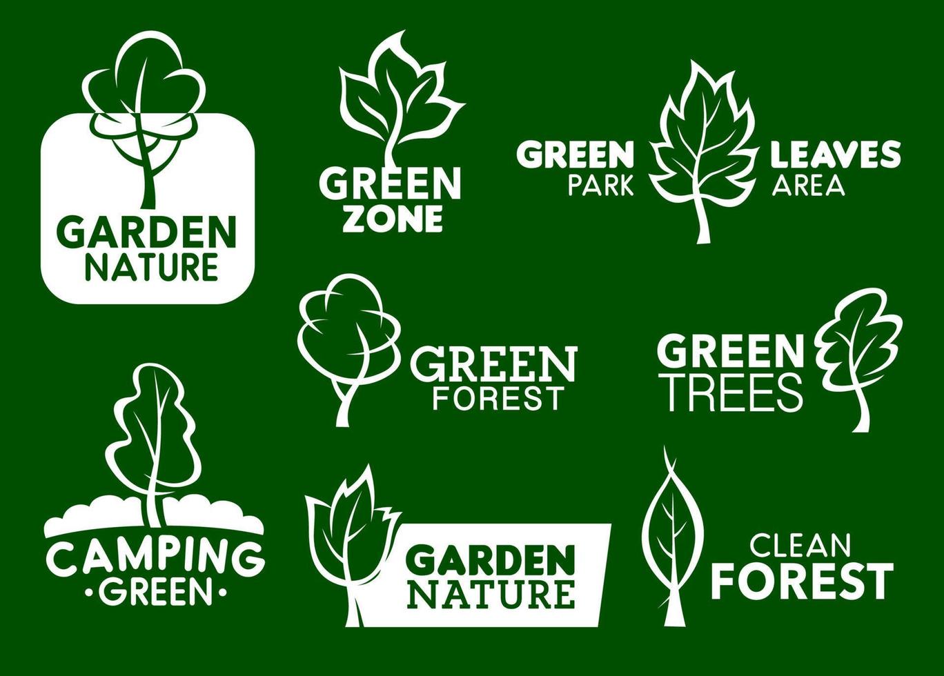 Garden nature green leaf corporate identity icons vector