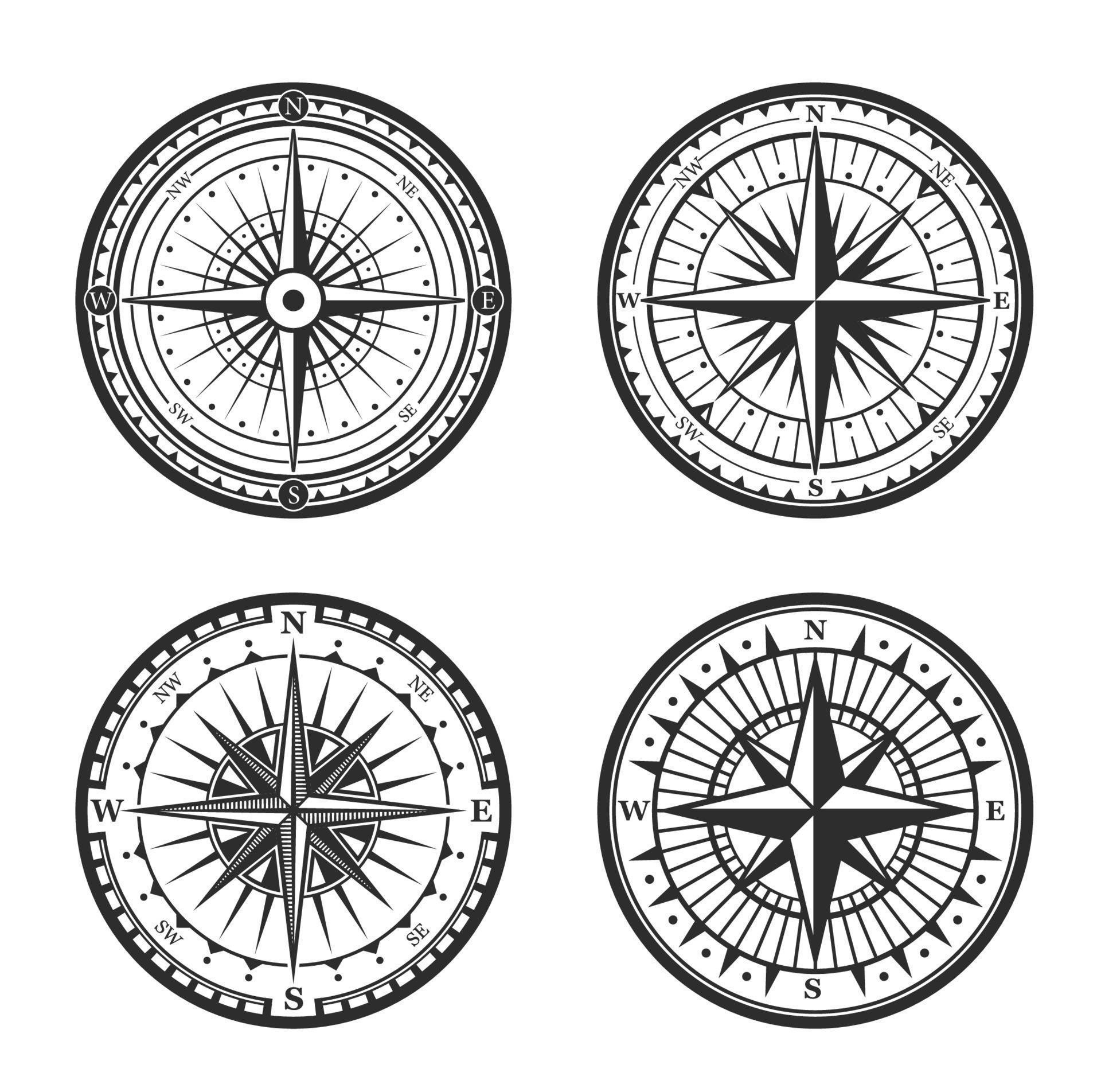 Rose of winds nautical compass navigator 16165472 Vector Art at Vecteezy