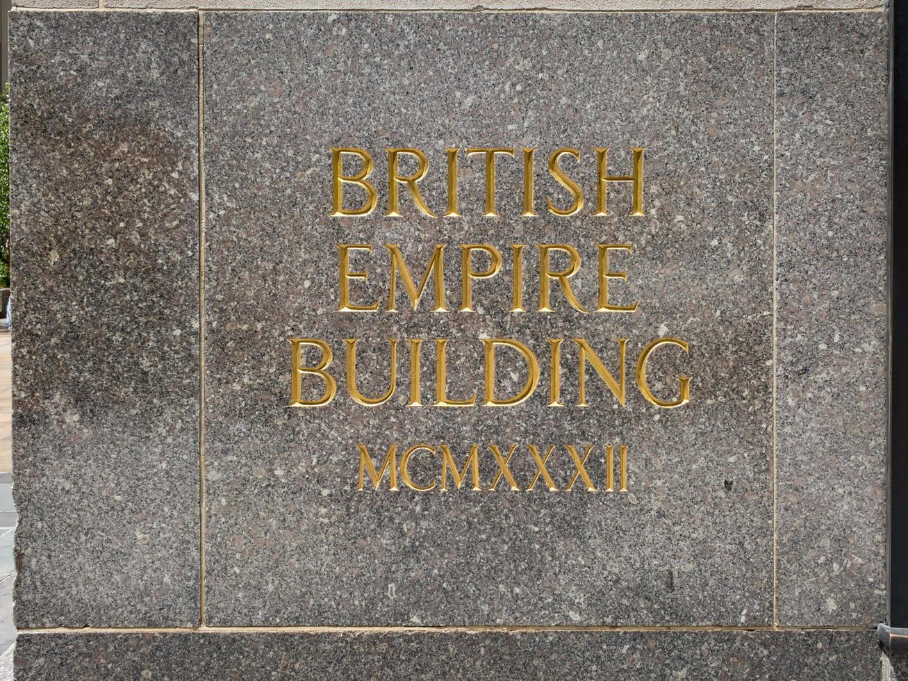 New York City - May 24, 2019 -  British Empire Building in Rockfeller Center, Art Deco building complex, situated between 5th and 6th Avenue in New York City. photo