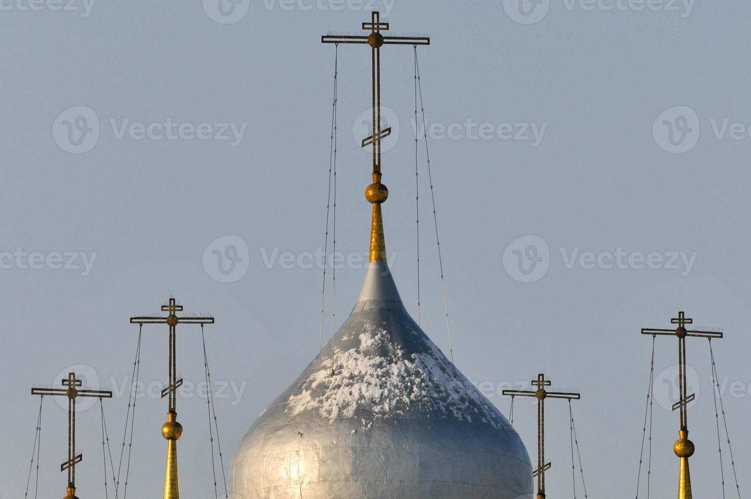 Spaso-Yakovlevsky Monastery on the outskirts of Rostov, Russia, along the Golden Ring. Built in the neoclassical style. photo