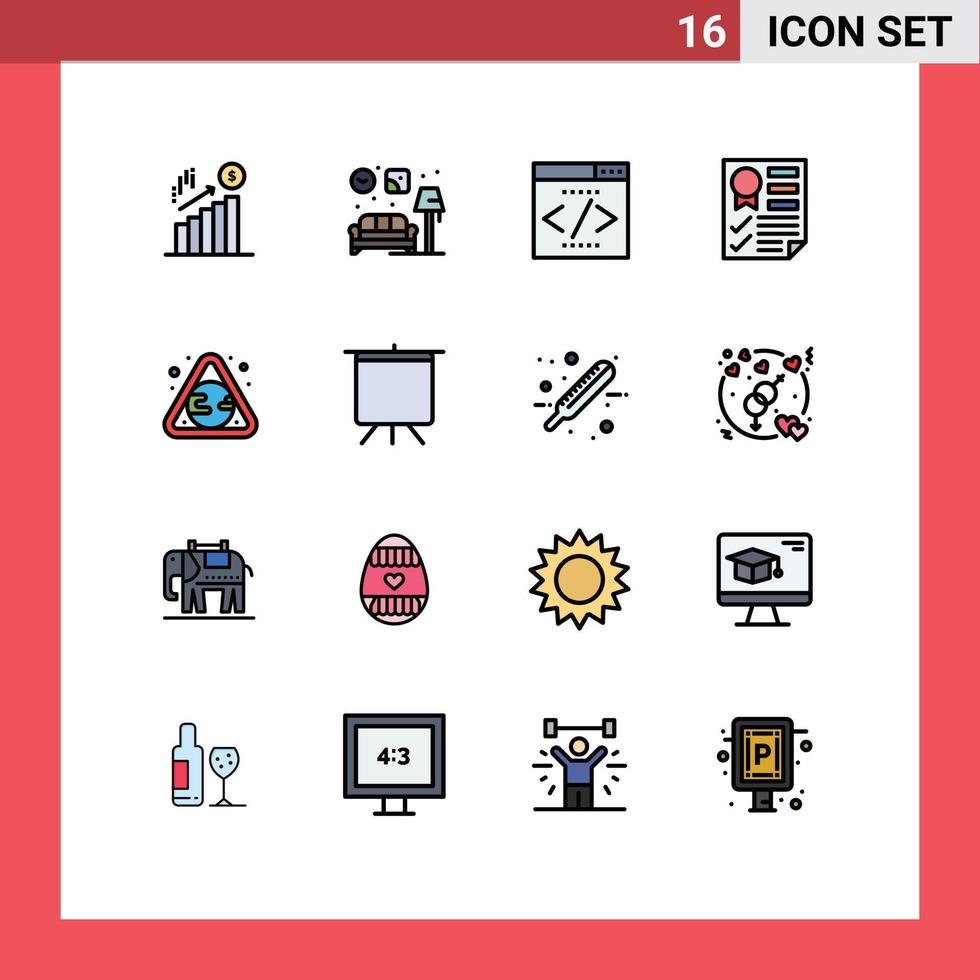 Stock Vector Icon Pack of 16 Line Signs and Symbols for earth report engine page data Editable Creative Vector Design Elements