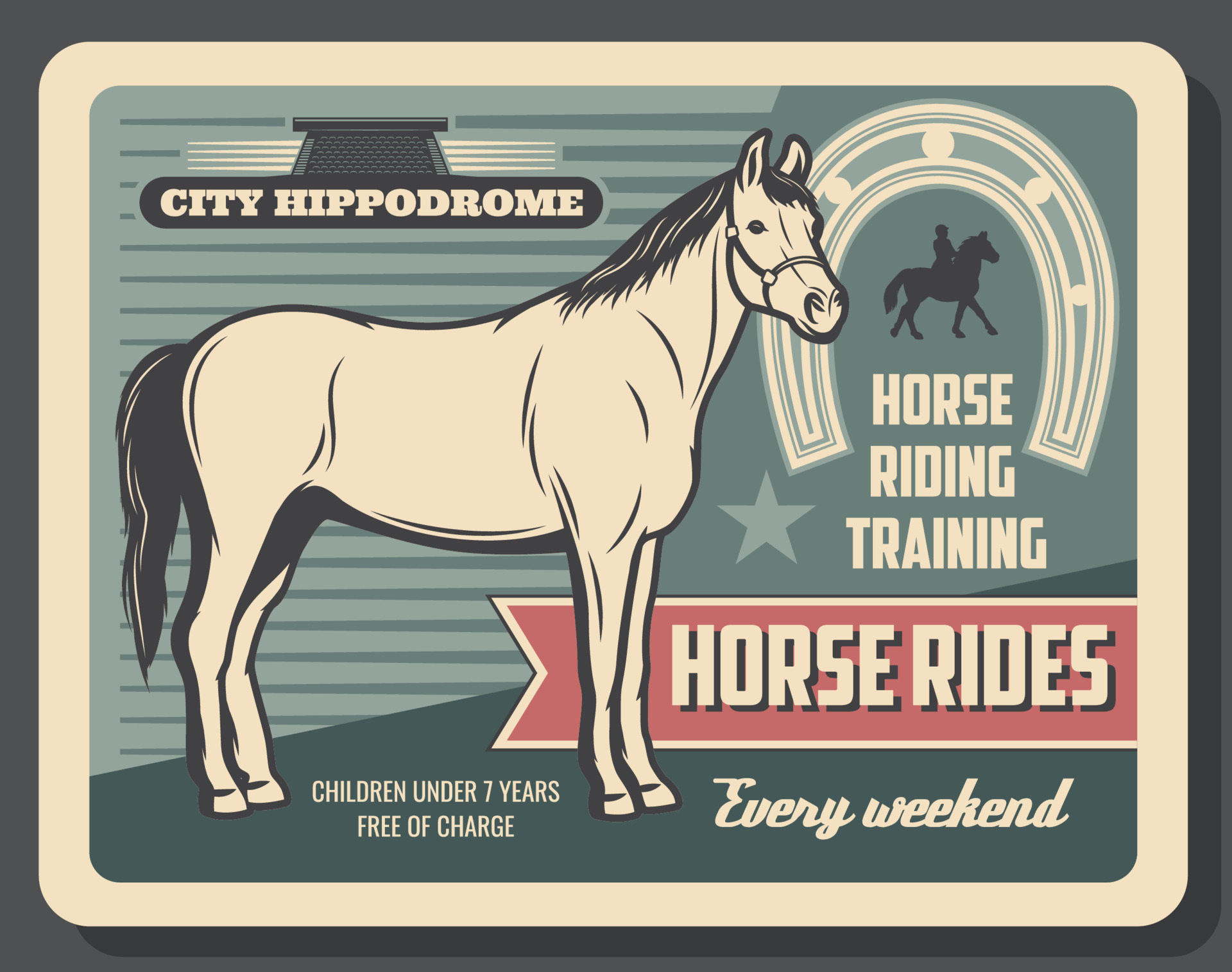 Equestrian sport horse riding, hippodrome 16165778 Vector Art at Vecteezy