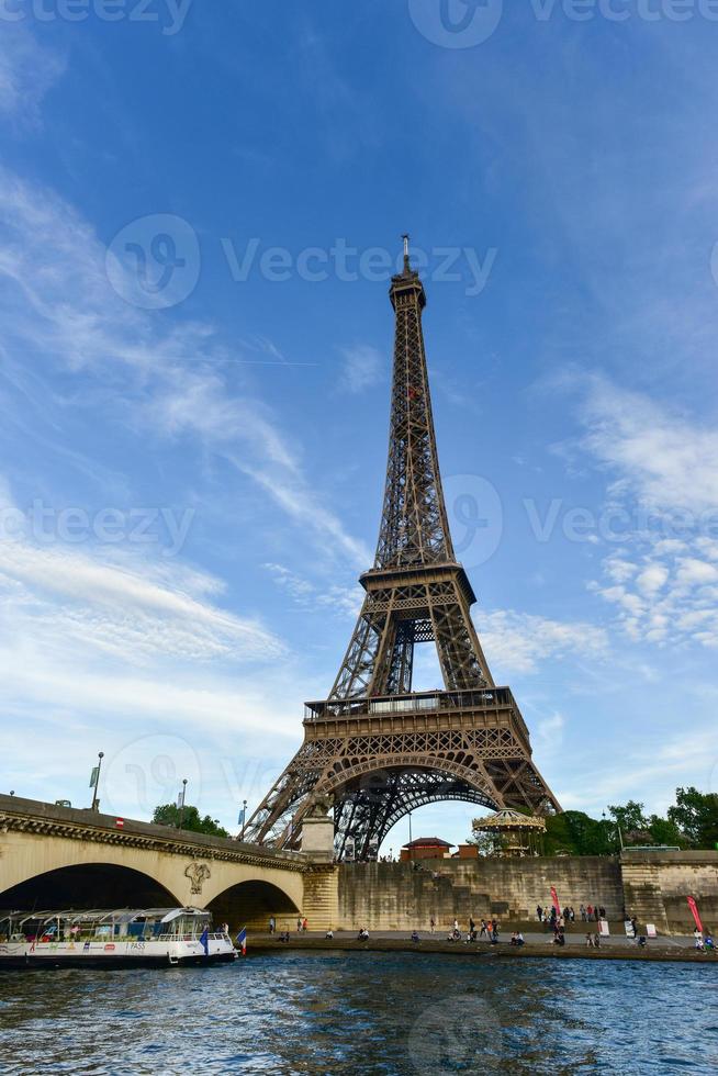 The Eiffel Tower along the Seine River in Paris, France. photo