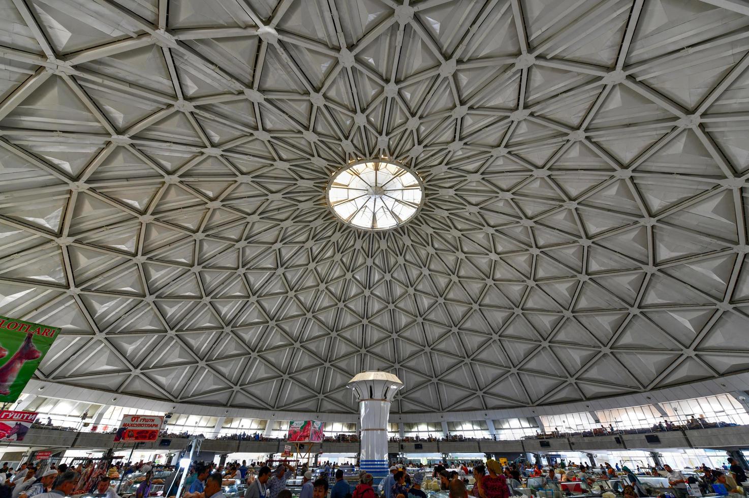 Tashkent, Uzbekistan - July 8, 2019 -  Interior of Chorsu Bazaar in Tashkent, Uzbekistan. It is the traditional bazaar located in the center of the old town of Tashkent photo