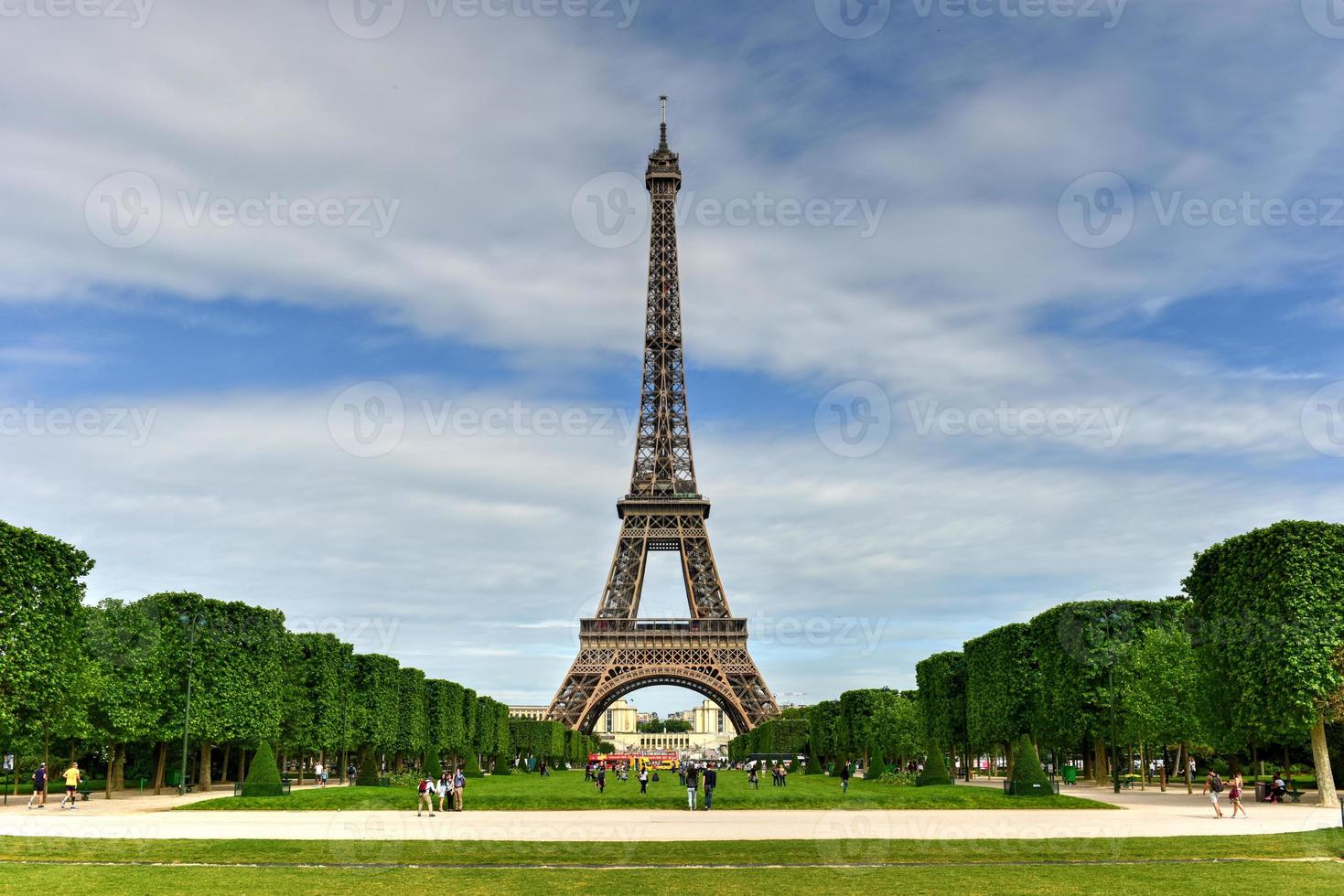 The iconic Eiffel Tower in Paris, France. photo