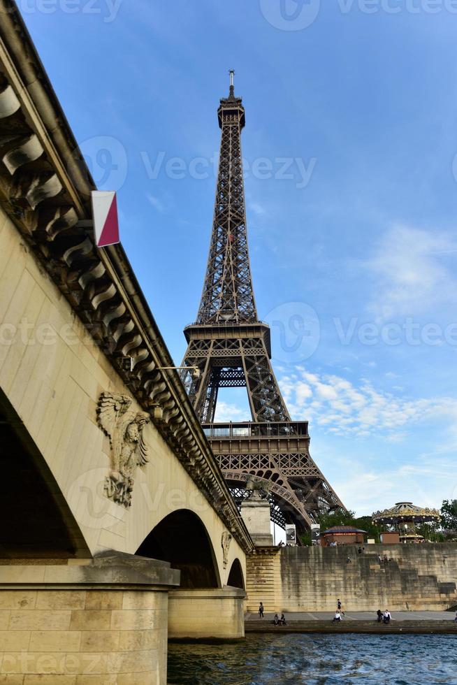 The Eiffel Tower along the Seine River in Paris, France. photo