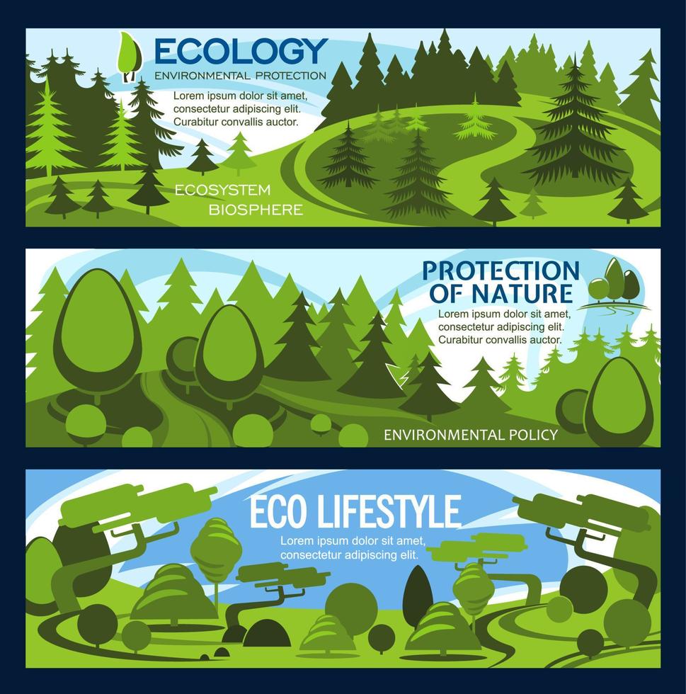 Nature protection banner for ecology conservation vector