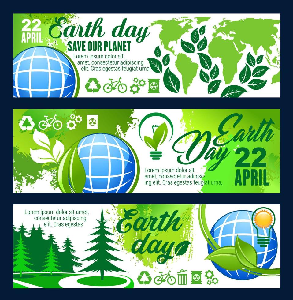 Save Planet banner for Earth Day celebration vector