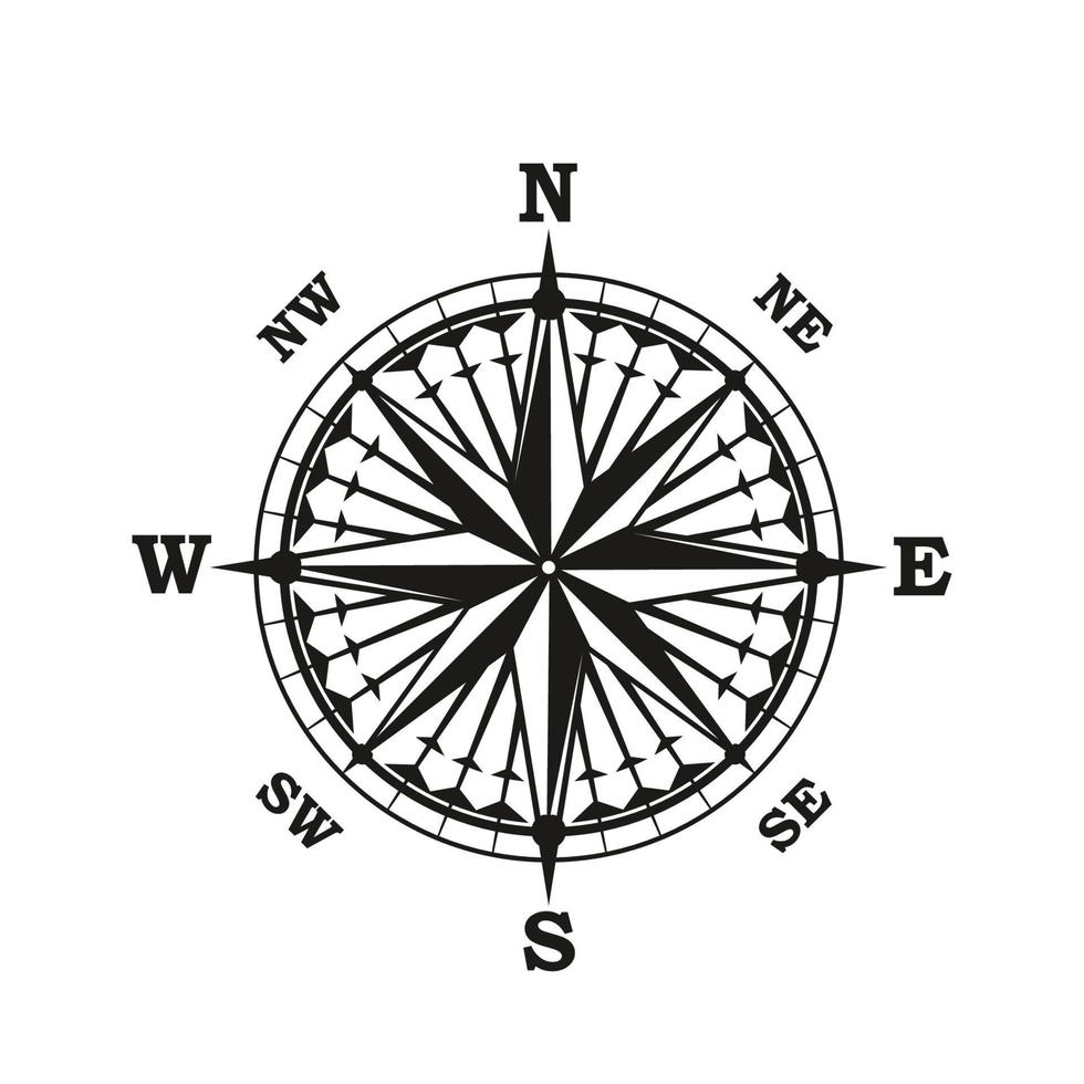 Rose of Winds marine navigation compass arrows vector