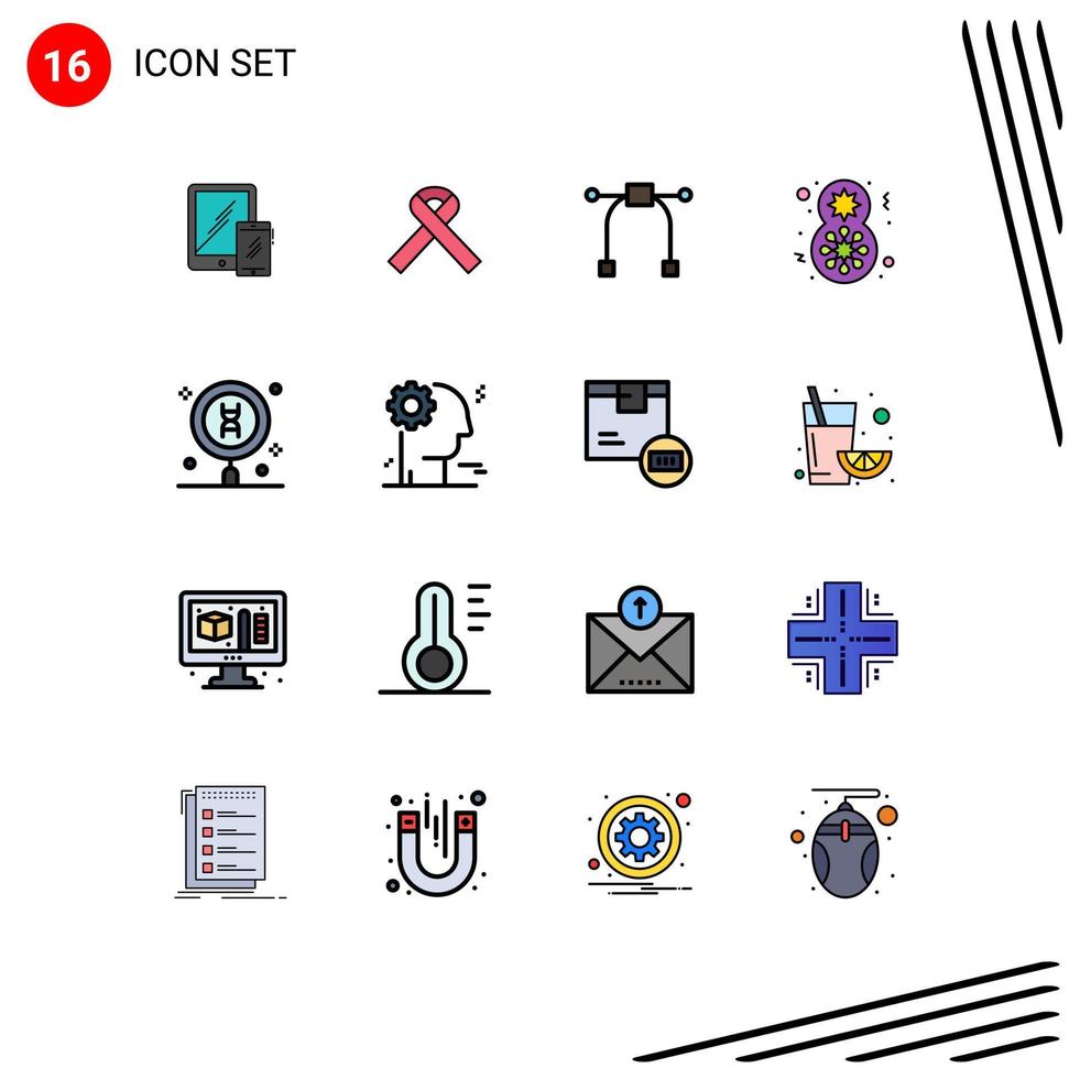 Set of 16 Modern UI Icons Symbols Signs for dna women celebrate medical gift day Editable Creative Vector Design Elements