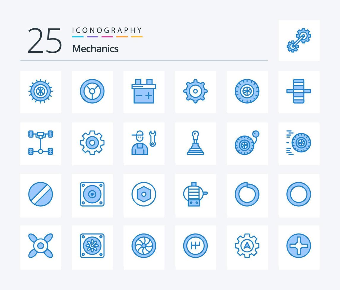 Mechanics 25 Blue Color icon pack including chassis. auto. mechanic. side. edge vector