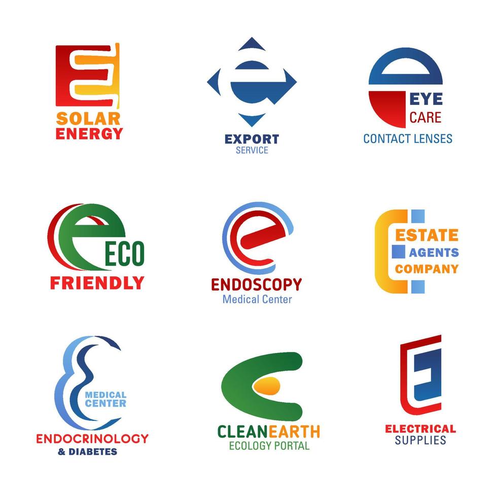 Vector letter E compositions design