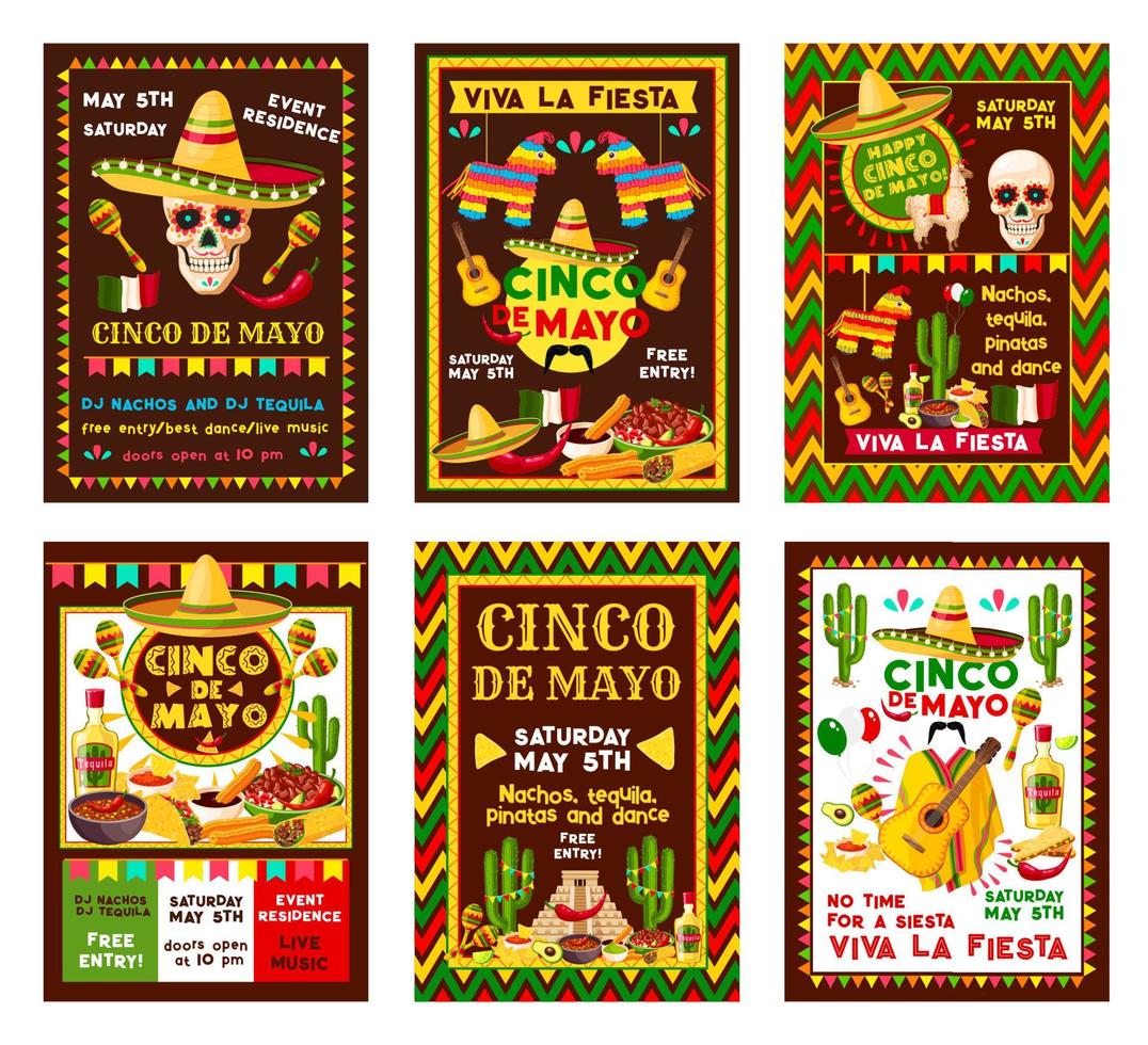 diseño de banner de fiesta de fiesta mexicana cinco de mayo vector