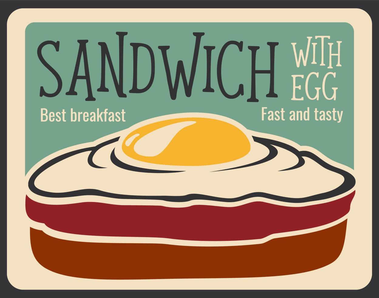 Fast food sandwich vector retro poster