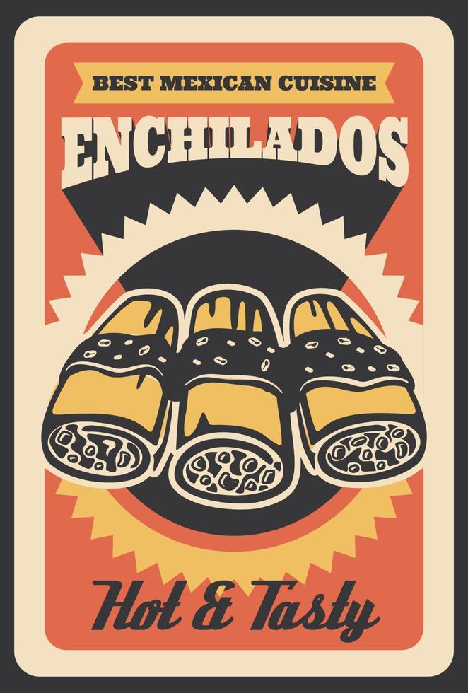 Mexican enchilados vector retro poster
