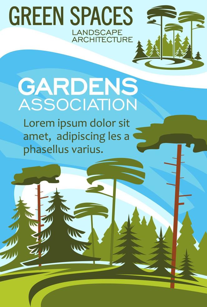 asociación de diseño de jardines y parques vector