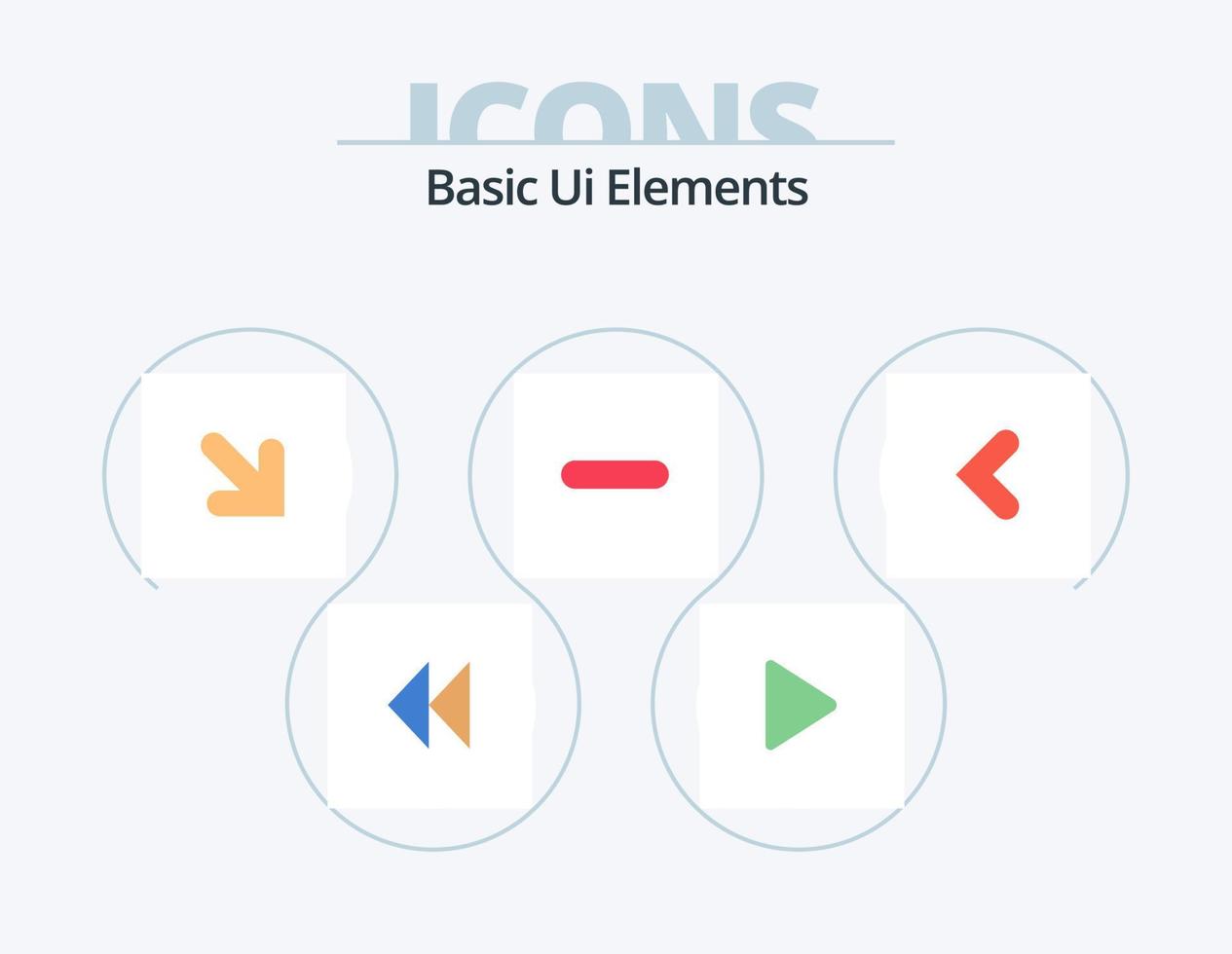 Basic Ui Elements Flat Icon Pack 5 Icon Design. backword. arrow. arrow. remove. less vector