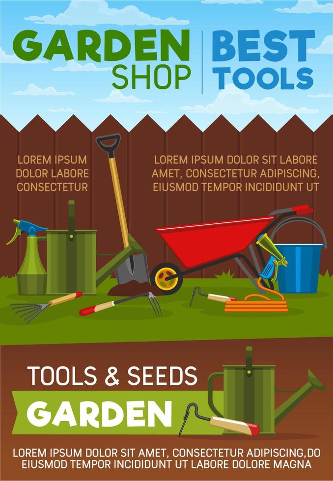 herramientas, artículos y equipos de jardinería vector