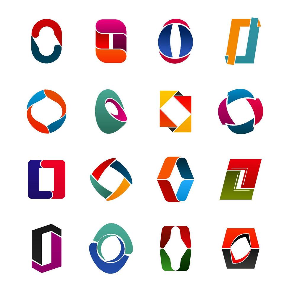 Capital O letter shape creative icons for business vector