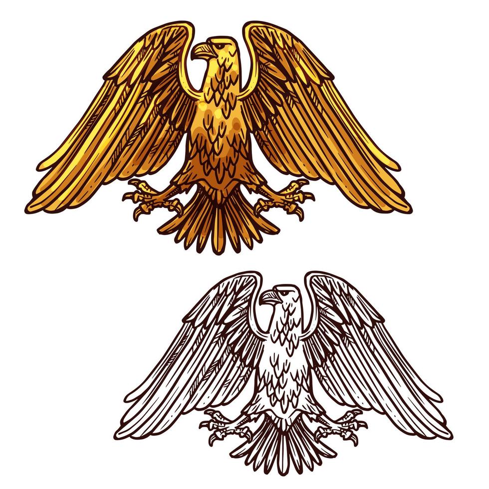Heraldic eagle symbol of power and strength vector